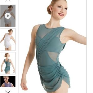 Balera Asymmetrical Drape Dress Leotard